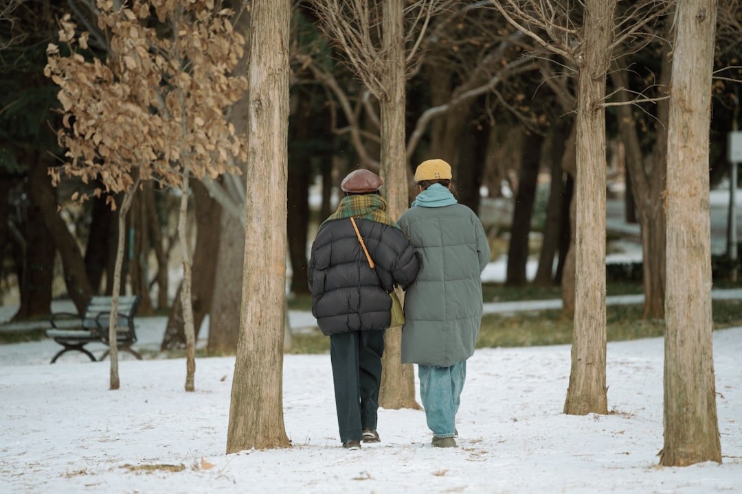 seniors walking in park